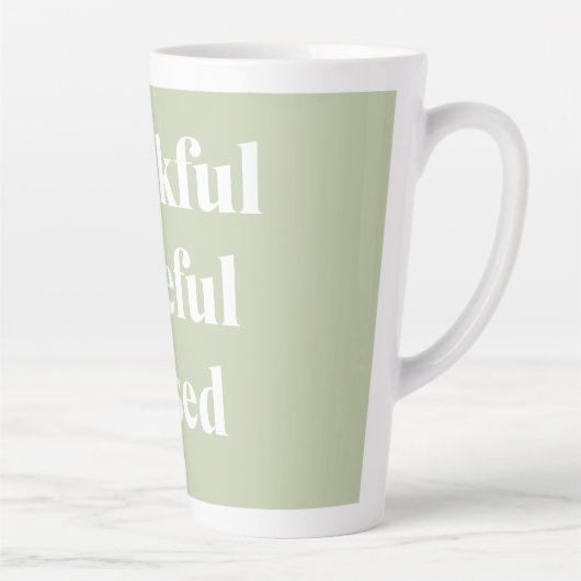 Tasse Latte Merci gracieux béni | Citation d'action de grâces (Droite)