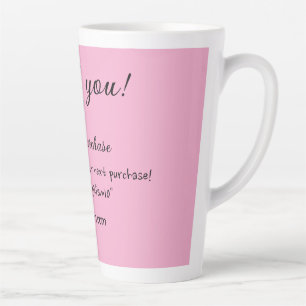 Tasse Latte Merci pour l'achat des détails de la famille rose