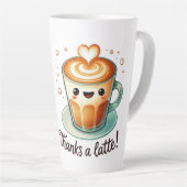 Tasse Latte Merci pour un jeu de mot en latte (Angle droit)