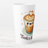 Tasse Latte Merci pour un jeu de mot en latte (Devant)