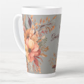Tasse Latte Merci reconnaissant béni Floral Thanksgiving (Angle gauche)