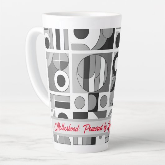 Tasse Latte Mère : Alimentée par l'Amour, Alimentée par le Caf (Angle gauche)