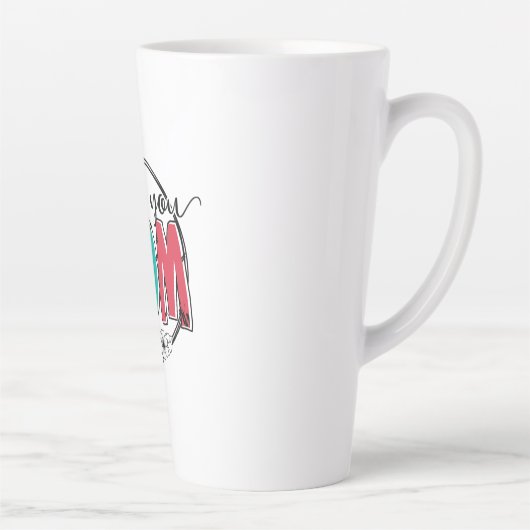 Tasse Latte Mère Cadeau Je t'aime Mère (Droite)