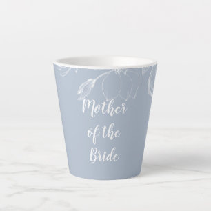 Tasse Latte MÈRE DU GROUPE BRIDE Dusty Bleu Blancs Magnolias