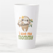 Tasse Latte Mère et bébé fentes accroché à une branche j'aime (Devant)