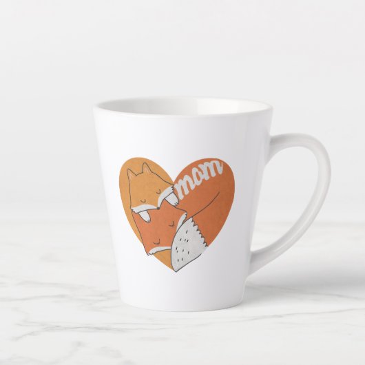 Tasse Latte Mère Fox et bébé Fox amour (Droite)