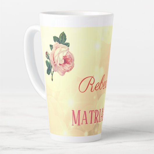 Tasse Latte Mère matriarche Rose personnalisée (Angle gauche)