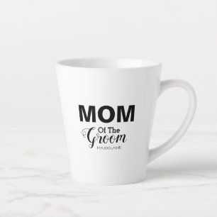Tasse Latte Mère noire et blanche personnalisée du marié