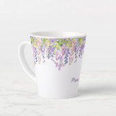 Tasse Latte Mère Purple Wisteria Aquarelle Florale (Angle gauche)
