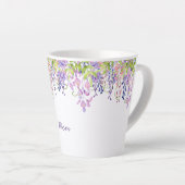 Tasse Latte Mère Purple Wisteria Aquarelle Florale (Angle droit)