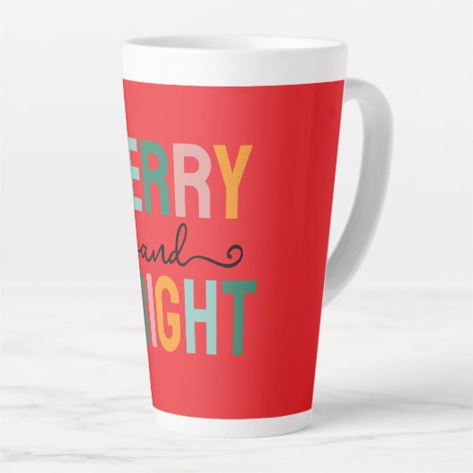 Tasse Latte Merry Christmas Classical Unique Minimalist Plain (Angle droit)