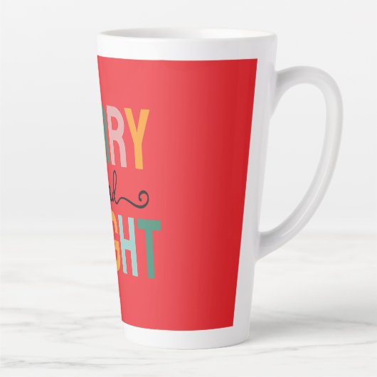 Tasse Latte Merry Christmas Classical Unique Minimalist Plain (Droite)
