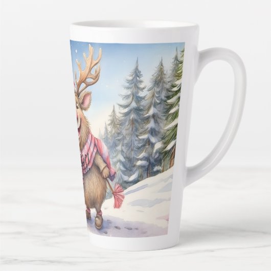 Tasse Latte Merry Christmas Moose (Droite)