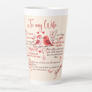 Tasse Latte Message d'amour personnalisé pour ma femme