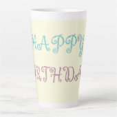 Tasse Latte Message d'anniversaire stylo rose (Devant)