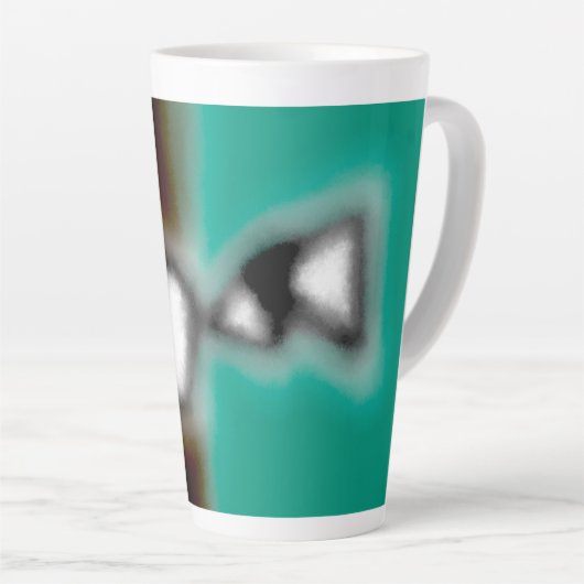 Tasse Latte Message dans une bouteille : Brown Abstrait, Turqu (Angle droit)
