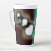 Tasse Latte Message dans une bouteille : Brown Abstrait, Turqu (Angle gauche)