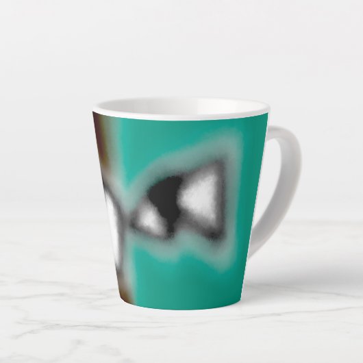 Tasse Latte Message dans une bouteille : Brown Abstrait, Turqu (Angle droit)