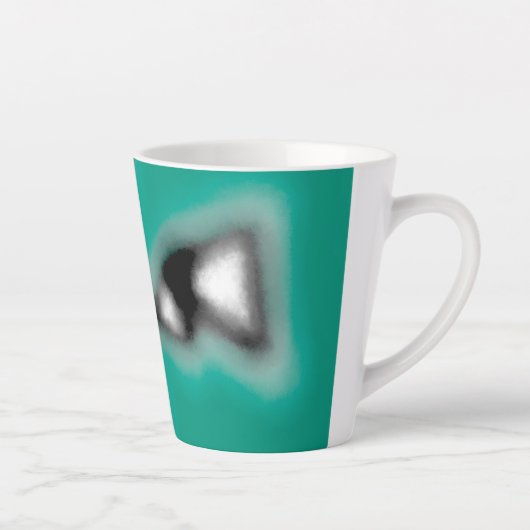 Tasse Latte Message dans une bouteille : Brown Abstrait, Turqu (Droite)