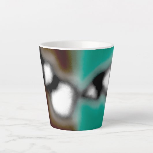 Tasse Latte Message dans une bouteille : Brown Abstrait, Turqu (Devant)