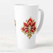 Tasse Latte Message Je t'aime avec texte en or (Angle droit)