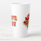 Tasse Latte Message Je t'aime avec texte en or (Devant)
