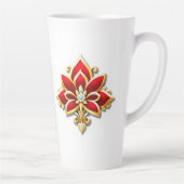 Tasse Latte Message Je t'aime avec texte en or (Droite)