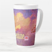 Tasse Latte Message sur un mur (Angle droit)