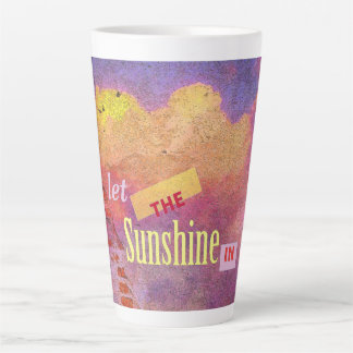 Tasse Latte Message sur un mur