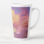 Tasse Latte Message sur un mur (Droite)