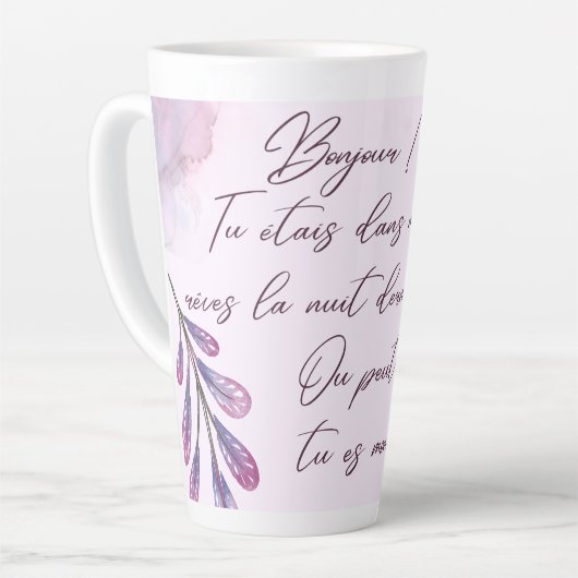 Tasse Latte Messages d’amour mignons (Angle gauche)