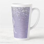 Tasse Latte Métal brossé violet Parties scintillant d'argent N (Droite)
