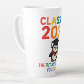 Tasse Latte Mete 2025 Graduation de pingouin (Angle gauche)