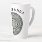 Tasse Latte Mexicaine Aztec Sun Stone Maya Calendrier 1 (Angle droit)