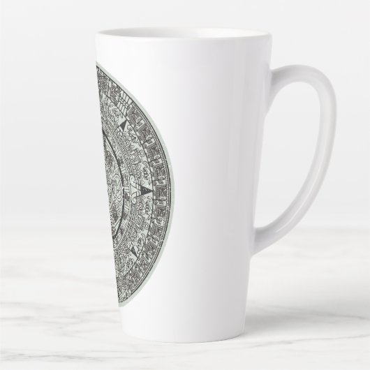 Tasse Latte Mexicaine Aztec Sun Stone Maya Calendrier 1 (Droite)