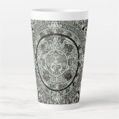 Tasse Latte Mexicaine Aztec Sun Stone Maya Calendrier 1 (Devant)