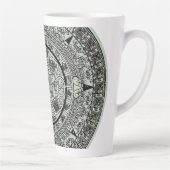 Tasse Latte Mexicaine Aztec Sun Stone Maya Calendrier 1 (Droite)