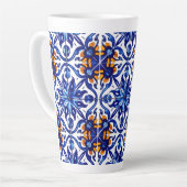 Tasse Latte Mexique Talavera Terracotta Carrelage Design No 8 (Angle gauche)