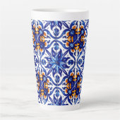 Tasse Latte Mexique Talavera Terracotta Carrelage Design No 8 (Devant)