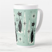 Tasse Latte Mi-siècle Meow Retro Atomic Cats (chats atomiques  (Angle droit)
