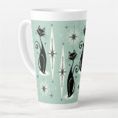 Tasse Latte Mi-siècle Meow Retro Atomic Cats (chats atomiques  (Angle gauche)
