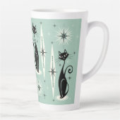 Tasse Latte Mi-siècle Meow Retro Atomic Cats (chats atomiques  (Droite)