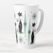 Tasse Latte Mi-siècle Meow Retro Chats atomiques ©studioxine (Angle droit)