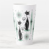 Tasse Latte Mi-siècle Meow Retro Chats atomiques ©studioxine (Devant)