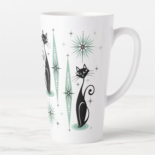 Tasse Latte Mi-siècle Meow Retro Chats atomiques ©studioxine (Droite)
