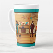 Tasse Latte Mi-Siècle Moderne Maison Salon Scène (Angle gauche)