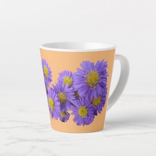 Tasse Latte Michaelmas Daisy Cust. Musique en latte orange (Angle droit)
