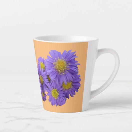 Tasse Latte Michaelmas Daisy Cust. Musique en latte orange (Droite)