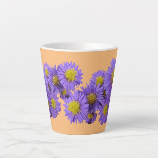 Tasse Latte Michaelmas Daisy Cust. Musique en latte orange (Devant)