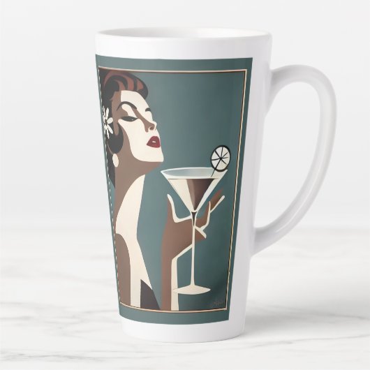 Tasse Latte Mid Century Modern Art The Martini DIva (Droite)